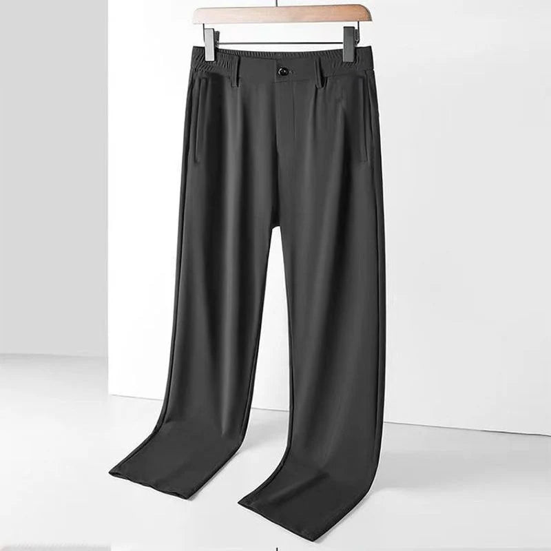 THE PANTS THAT FEEL LIKE AIR - Ice Silk Stretch Trousers - BLACK