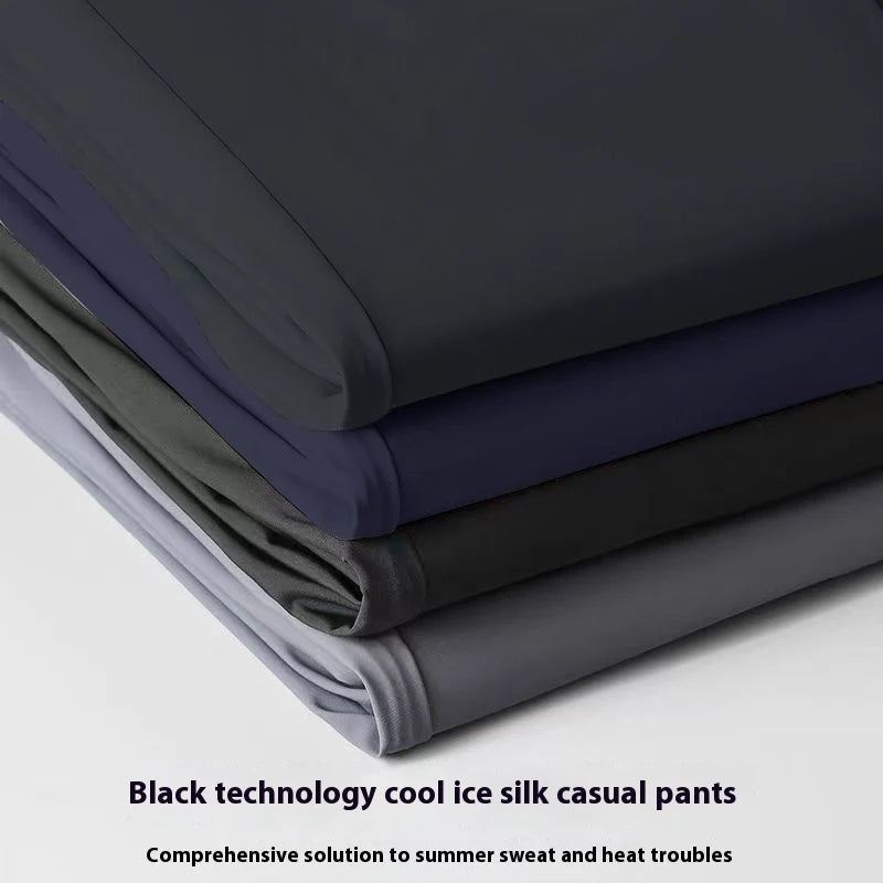 THE PANTS THAT FEEL LIKE AIR - Ice Silk Stretch Trousers - BLACK