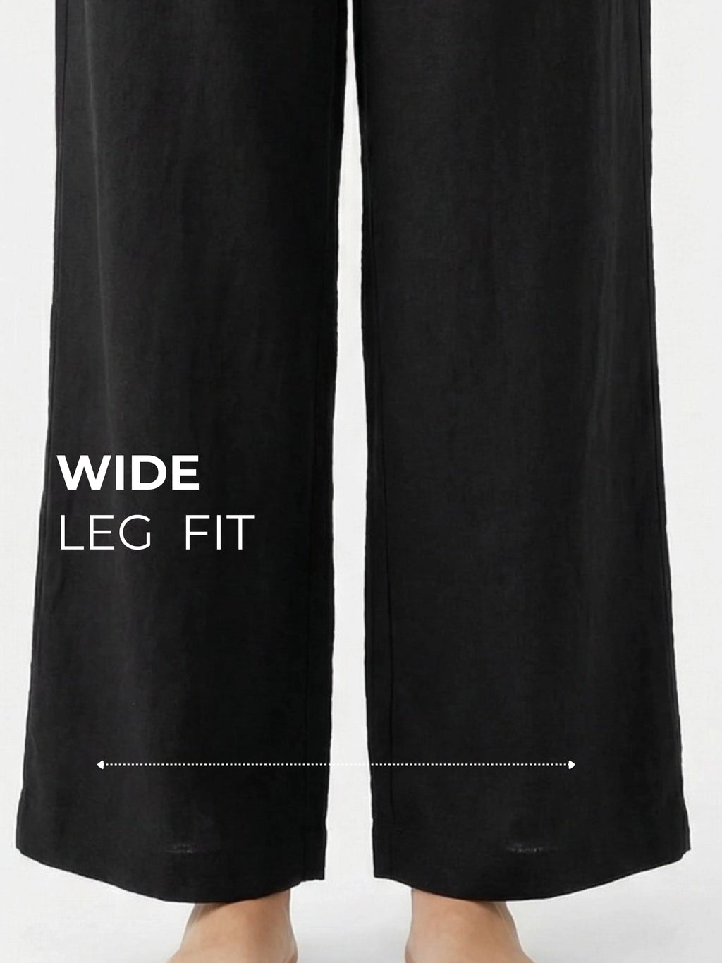 Pleated Wide-Leg Linen Trousers | Stretchable Waist | Breathable Fabric